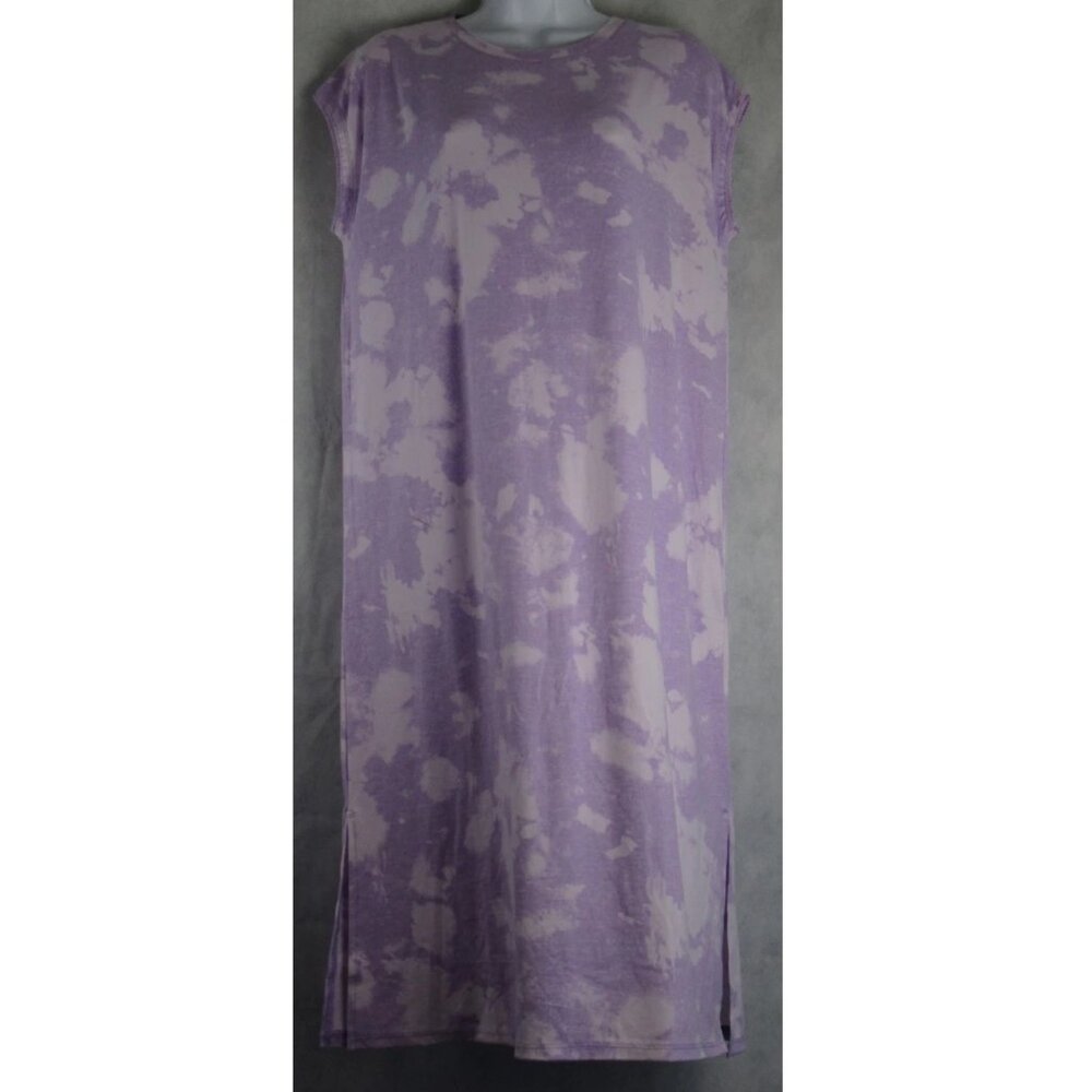 NWT Roudelain Women's Short Dolman-Sleeve Printed Sleepshirt, Lilac Acid Wash, S